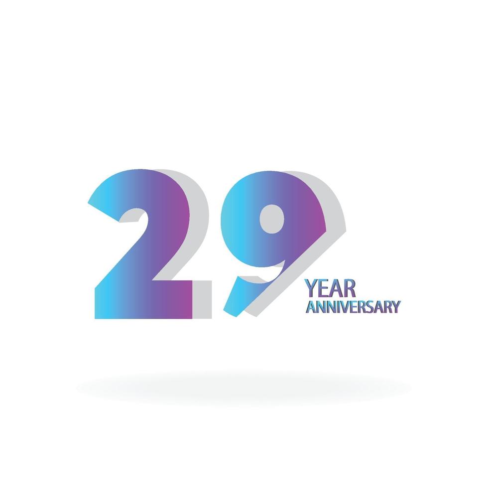 29 th anniversary event party. Vector illustration. numbers template for Celebrating.