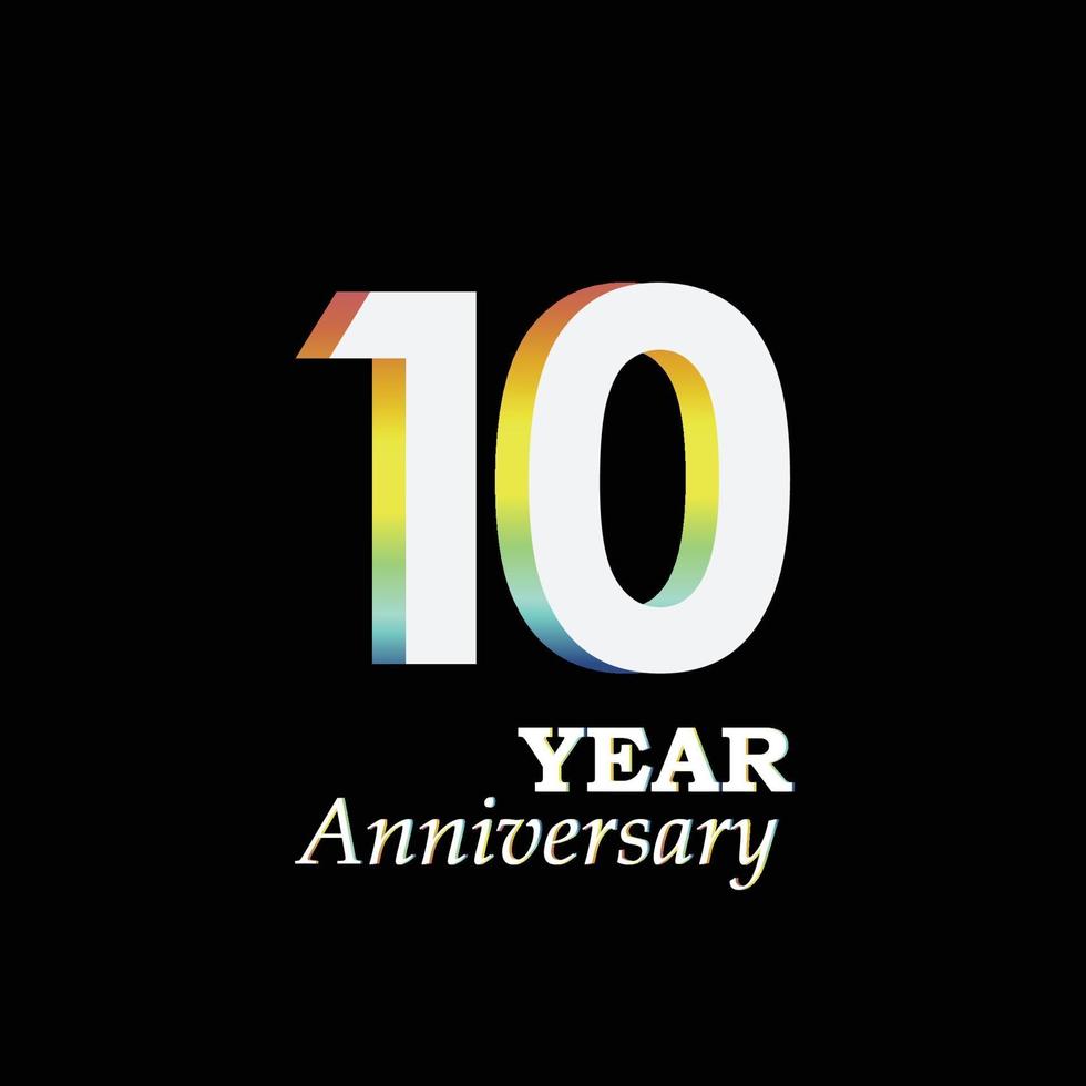 10  Year Anniversary Elegant Vector Template Design Illustration