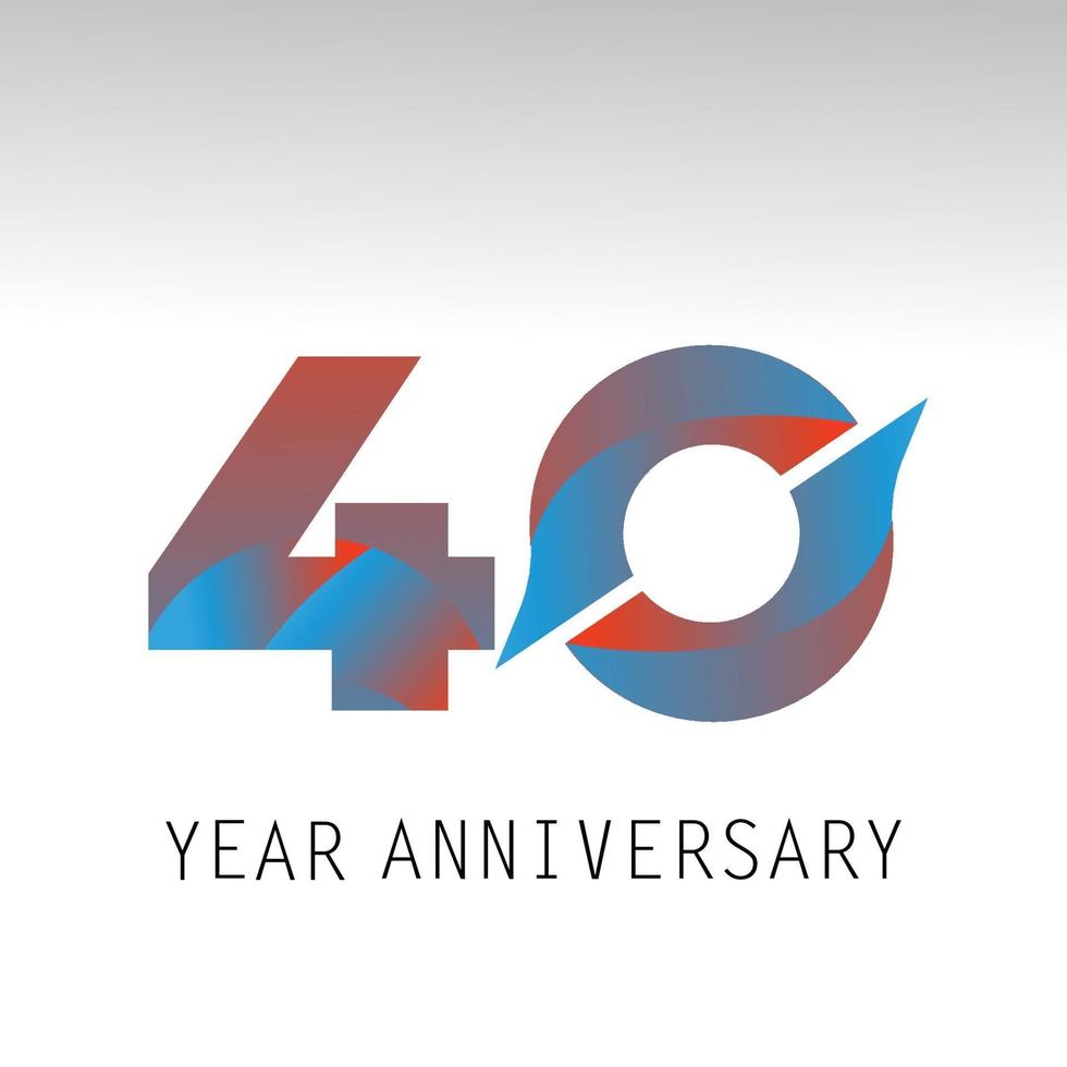 40 Year Anniversary Elegant Vector Template Design Illustration