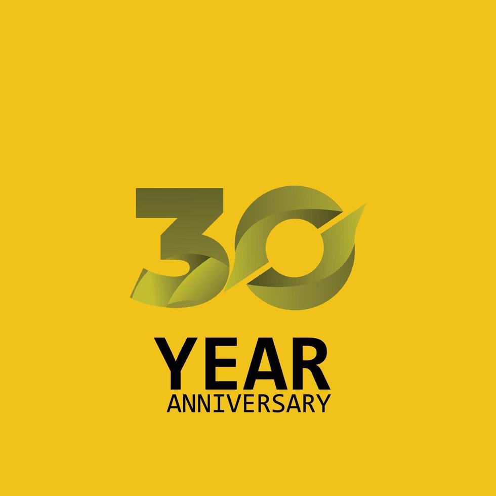 30 Year Anniversary Elegant Vector Template Design Illustration