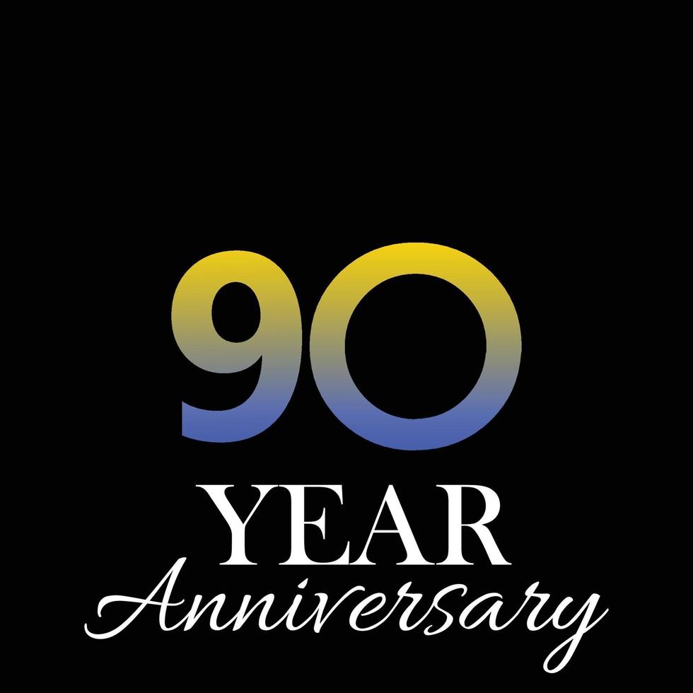 90 Year Anniversary Elegant Vector Template Design Illustration