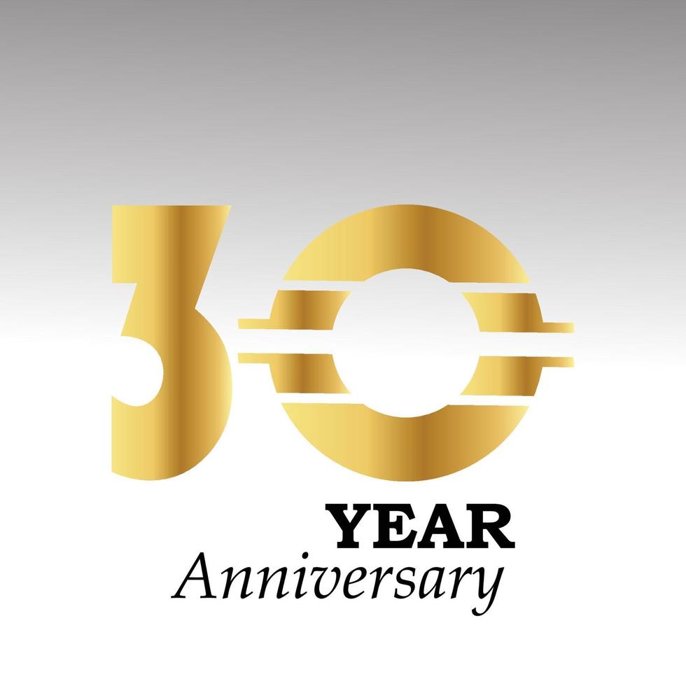 30 Year Anniversary Elegant Vector Template Design Illustration