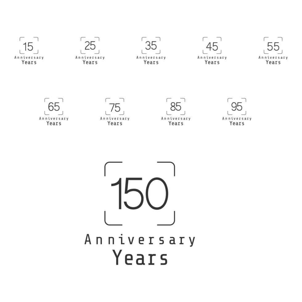 Year Anniversary Set Elegant Vector Template Design Illustration
