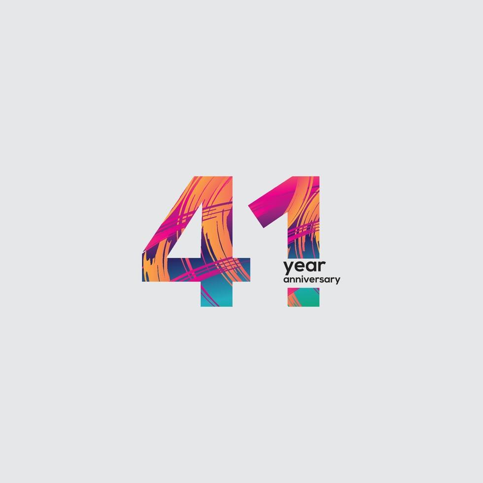 41 th anniversary event party. Vector illustration. numbers template for Celebrating.