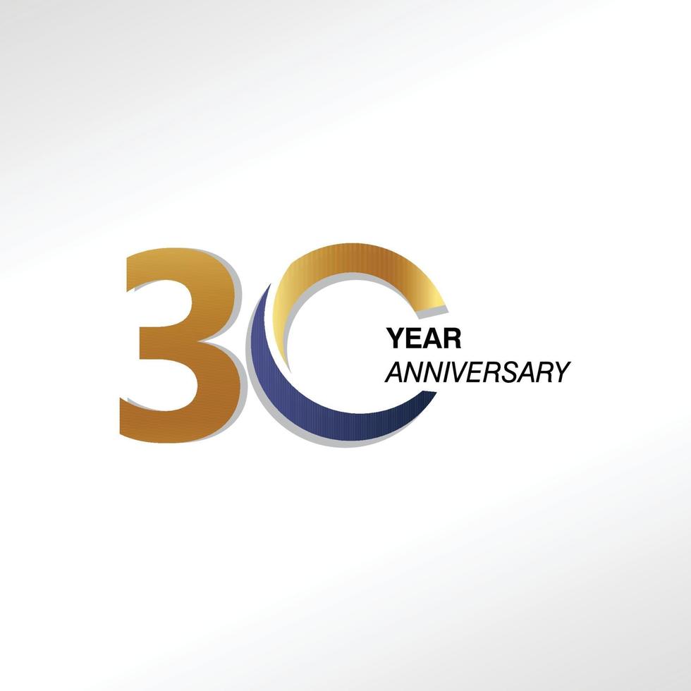 30 Year Anniversary Elegant Vector Template Design Illustration