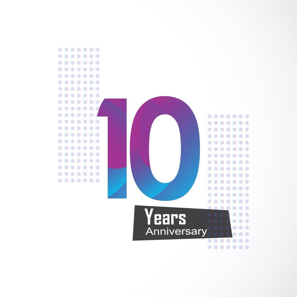 10  Year Anniversary Rainbow Vector Template Design Illustration