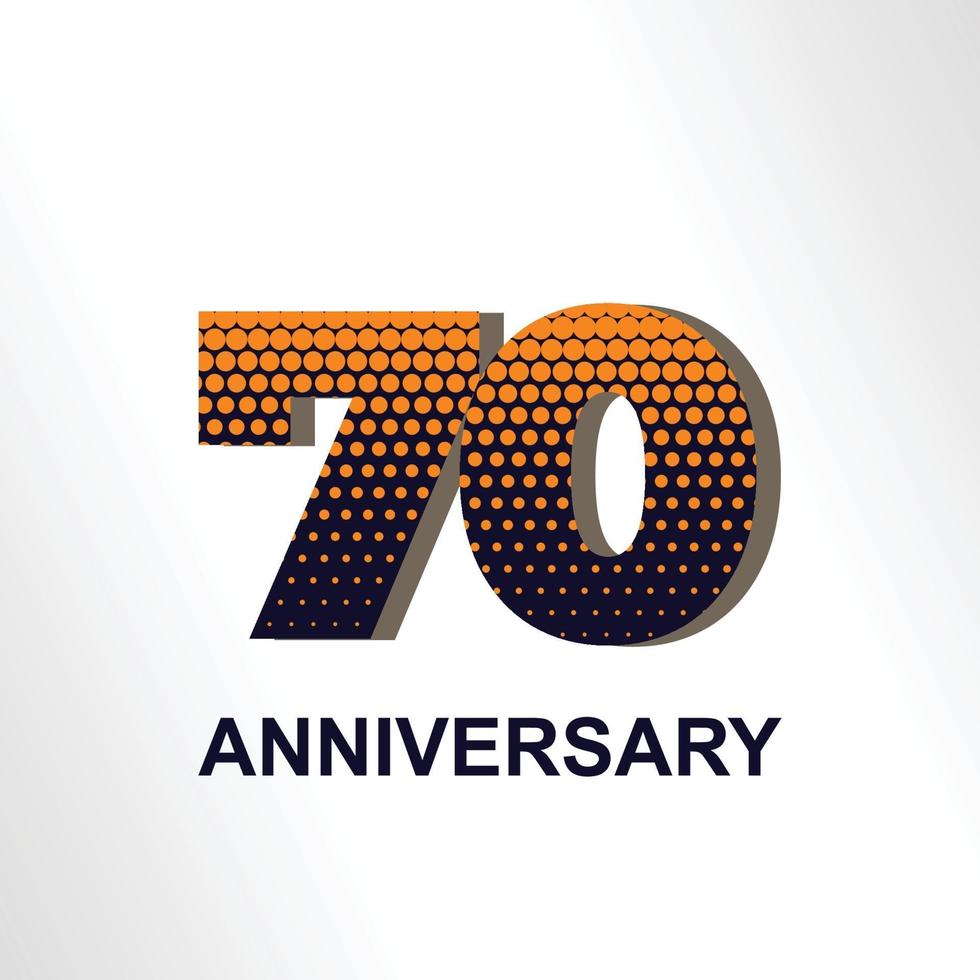 70 Year Anniversary Elegant Vector Template Design Illustration