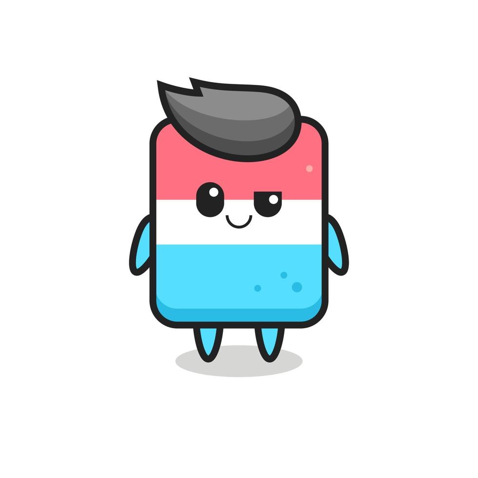 eraser cartoon with an arrogant expression vector