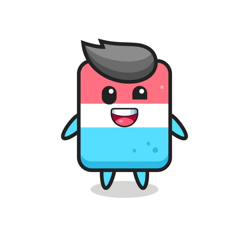 illustration of an eraser character with awkward poses vector