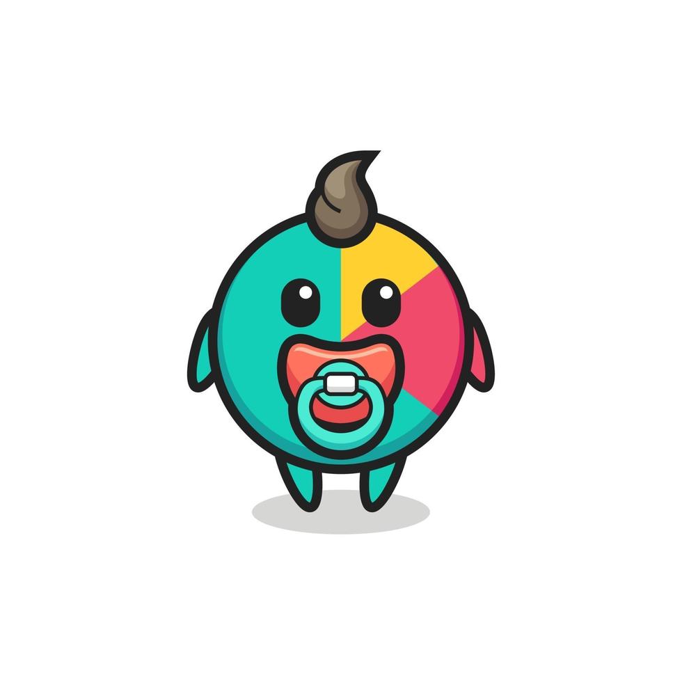 baby chart cartoon character with pacifier vector
