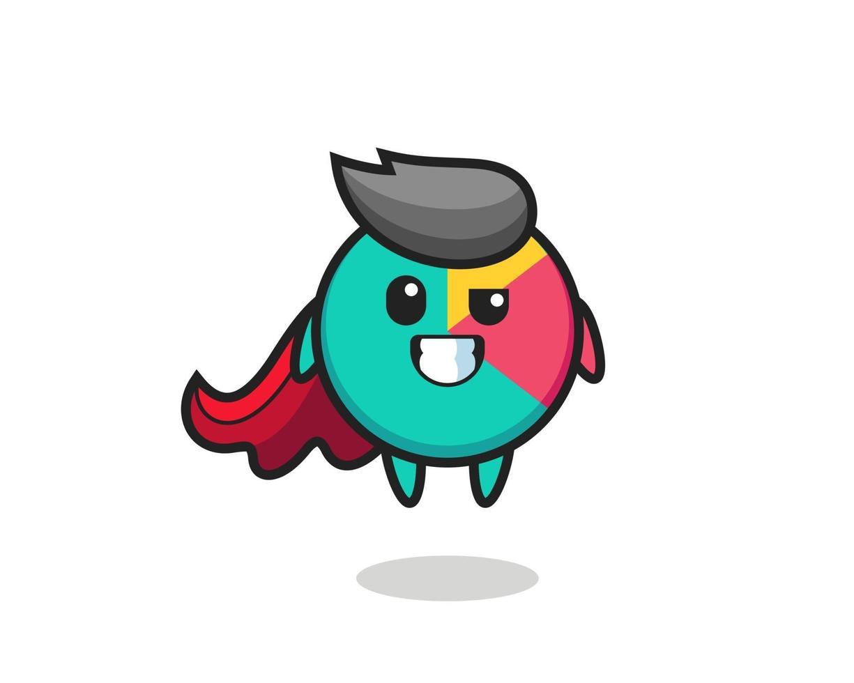 the cute chart character as a flying superhero vector