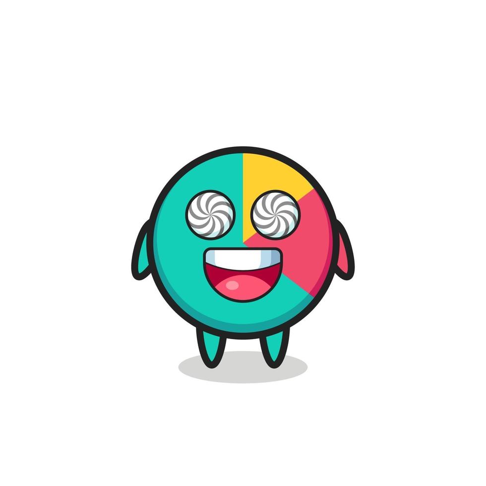 cute chart character with hypnotized eyes vector