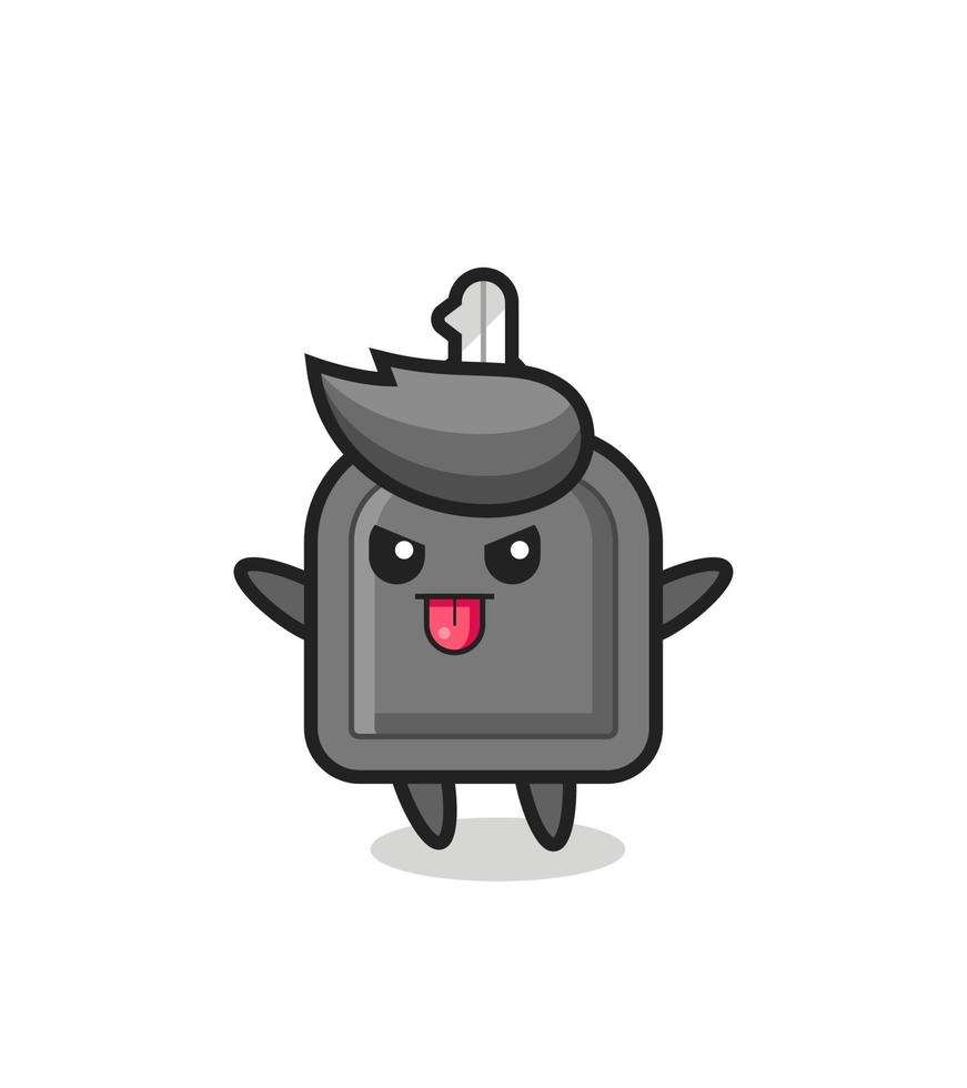 naughty car key character in mocking pose vector