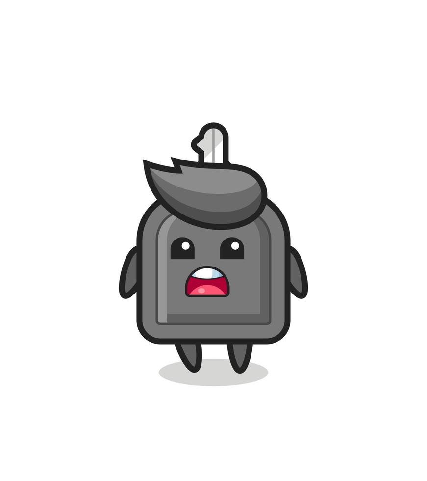 car key illustration with apologizing expression, saying I am sorry vector