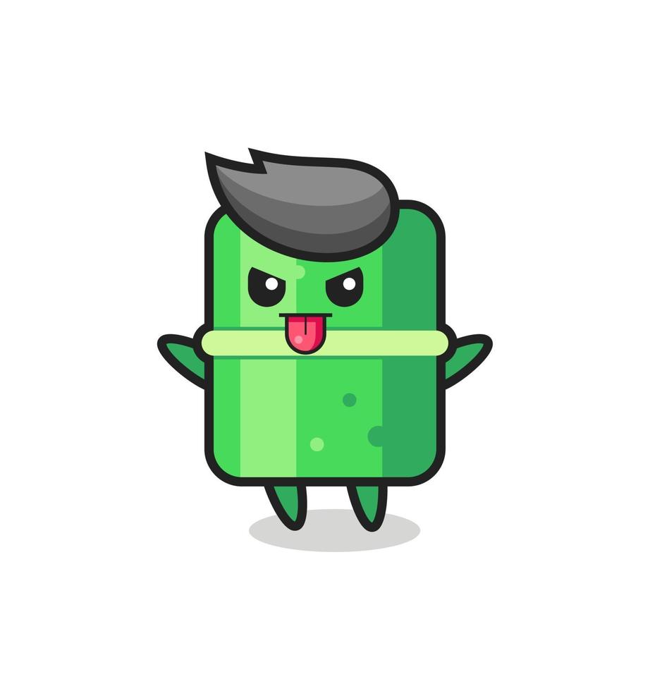 naughty bamboo character in mocking pose vector