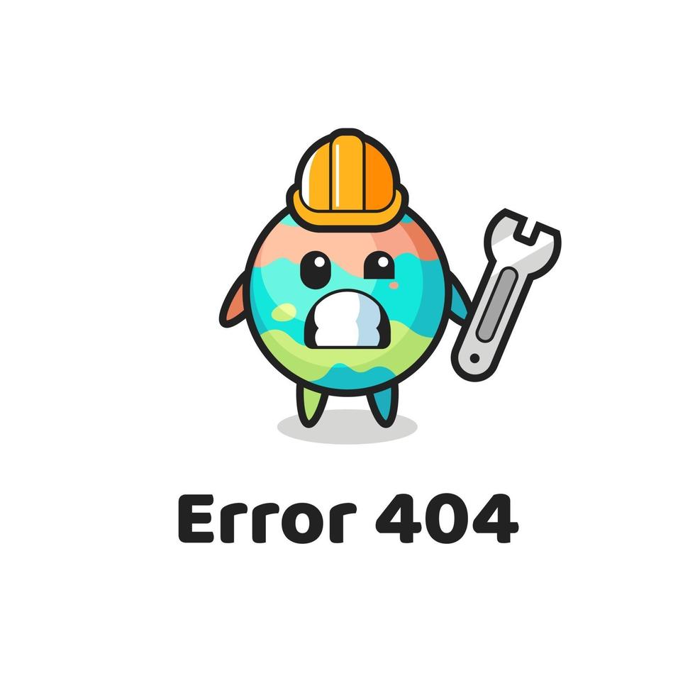 error 404 con la linda mascota de las bombas de baño vector