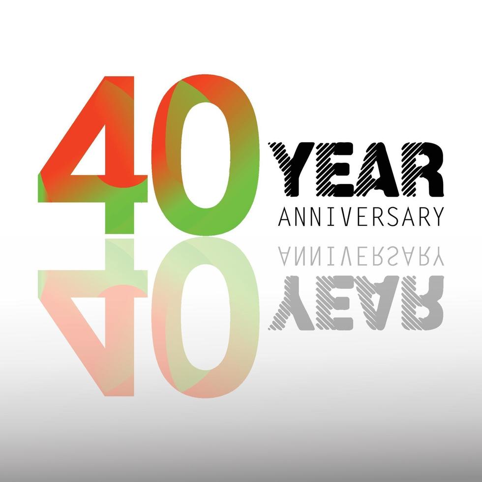 40 Year Anniversary Elegant Vector Template Design Illustration