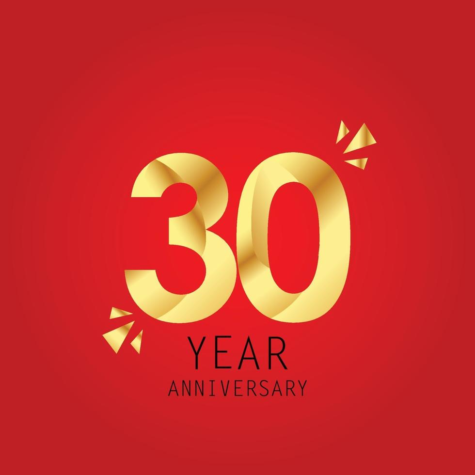 30 Year Anniversary Elegant Vector Template Design Illustration