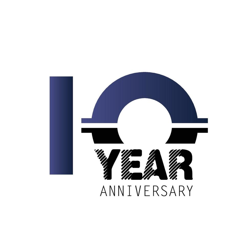 10  Year Anniversary Vector Template Design Illustration