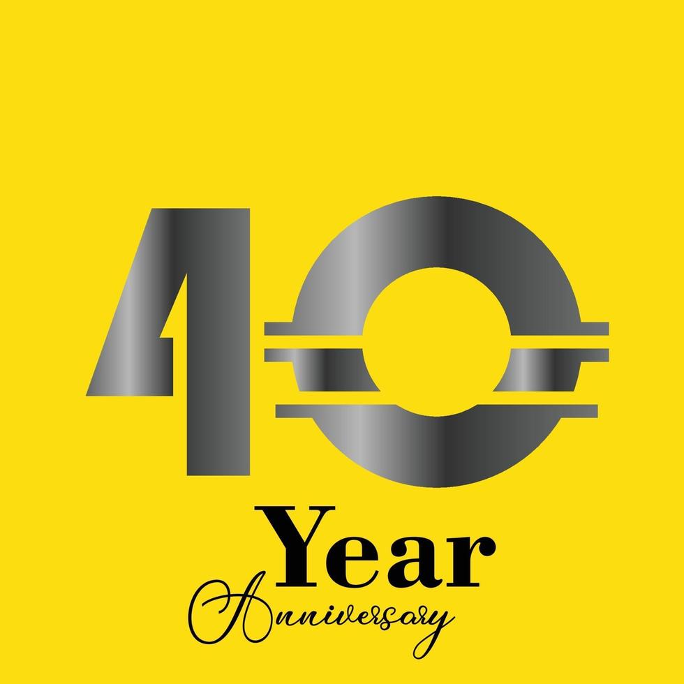 40 Year Anniversary Elegant Vector Template Design Illustration