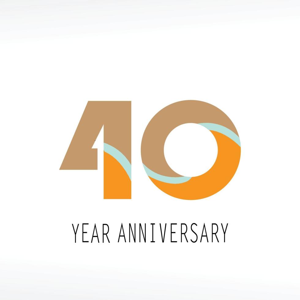 40 Year Anniversary Elegant Vector Template Design Illustration