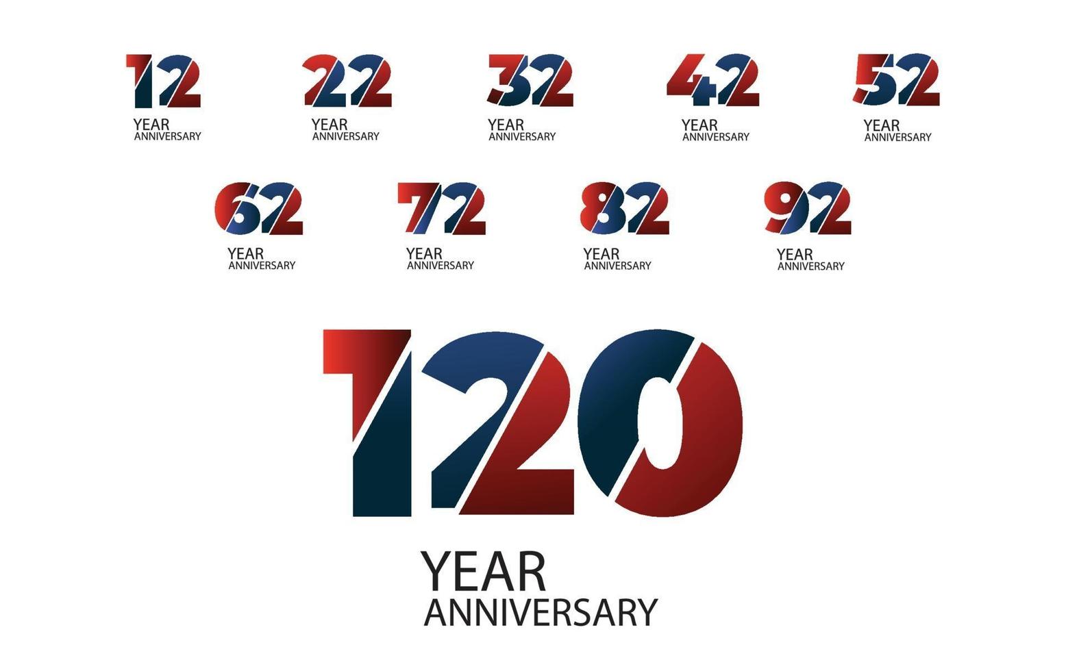Year Anniversary Set Elegant Vector Template
