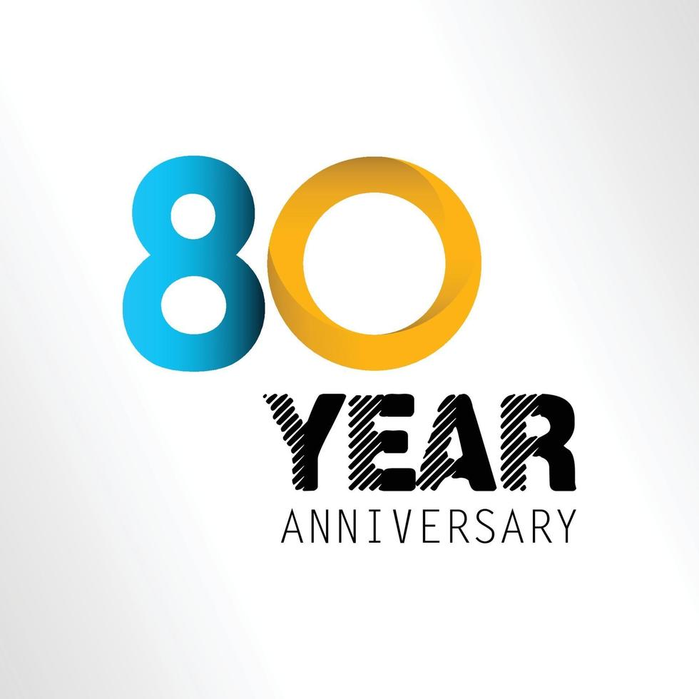 80 Year Anniversary Elegant Vector Template Design Illustration