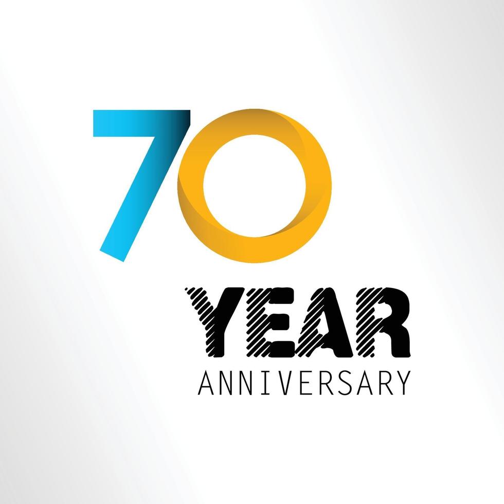 70 Year Anniversary Elegant Vector Template Design Illustration