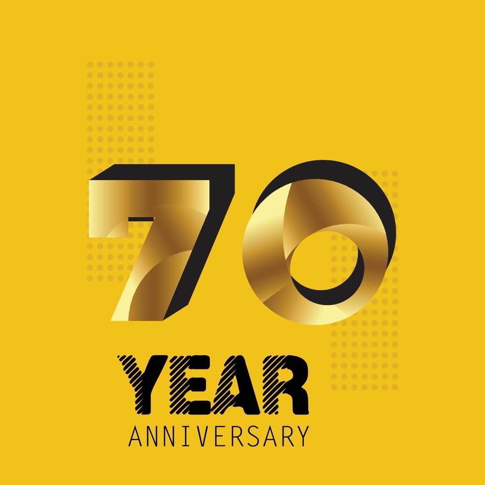 70 Year Anniversary Elegant Vector Template Design Illustration