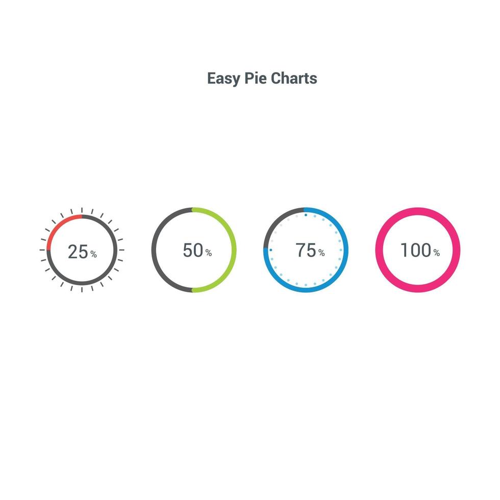 Business data market elements pie charts diagrams vector illustration.