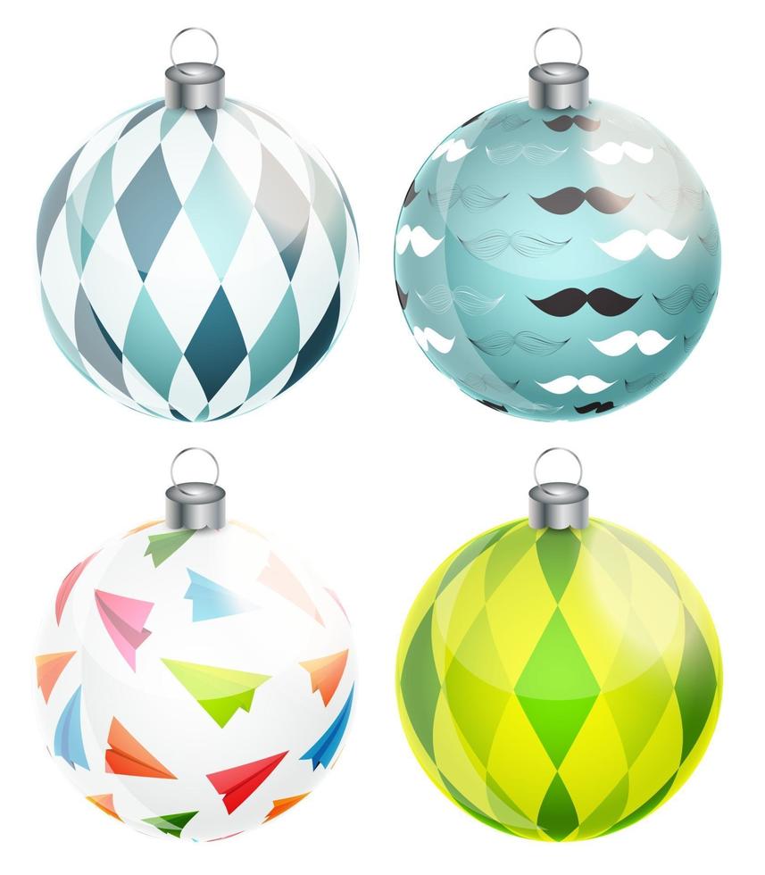 Conjunto de bolas de Navidad y año nuevo ilustración vectorial vector