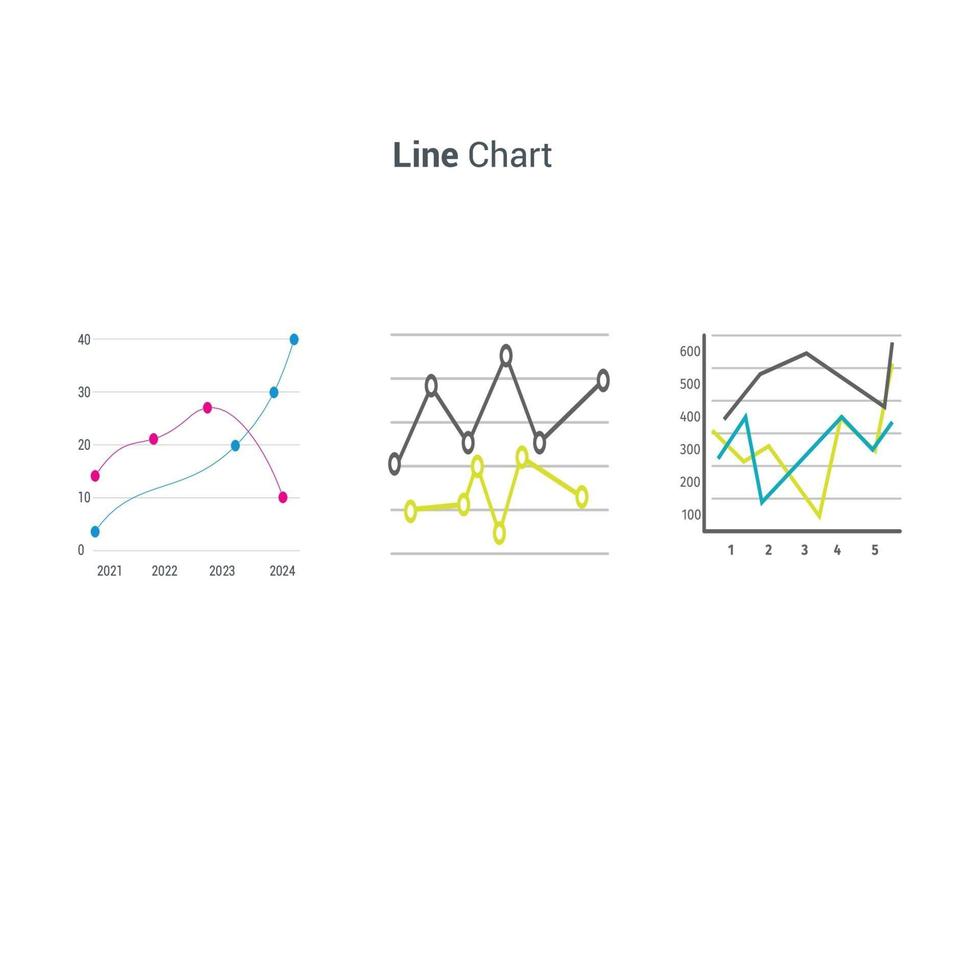 Business data market elements bar charts diagram vector illustration.