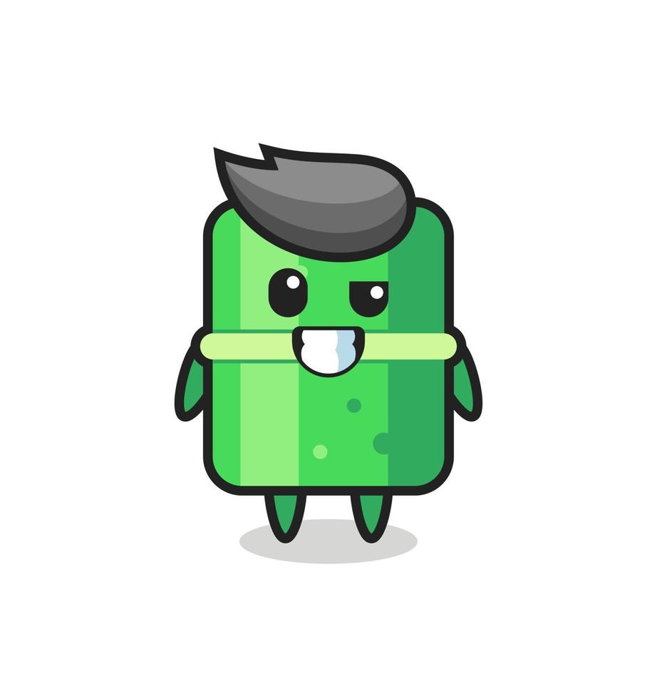 cute bamboo mascot with an optimistic face vector