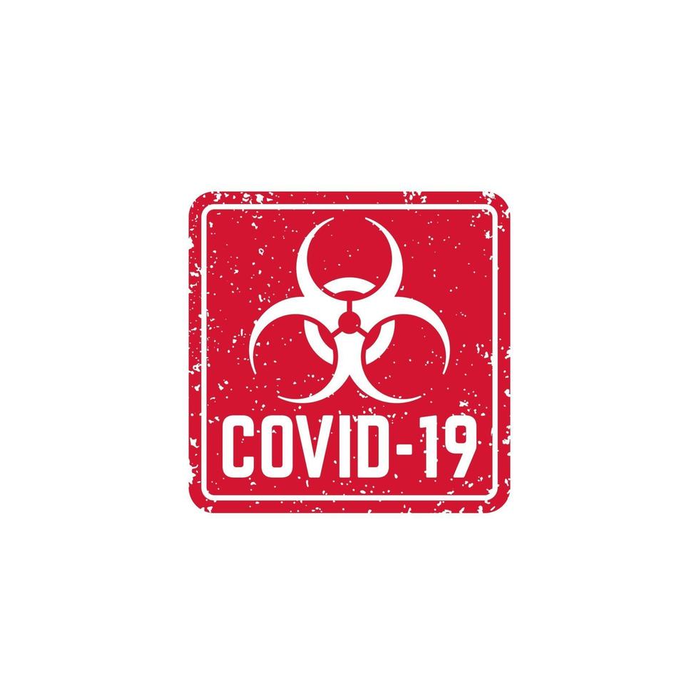 COVID-19 virus, biohazard sign with grunge vector