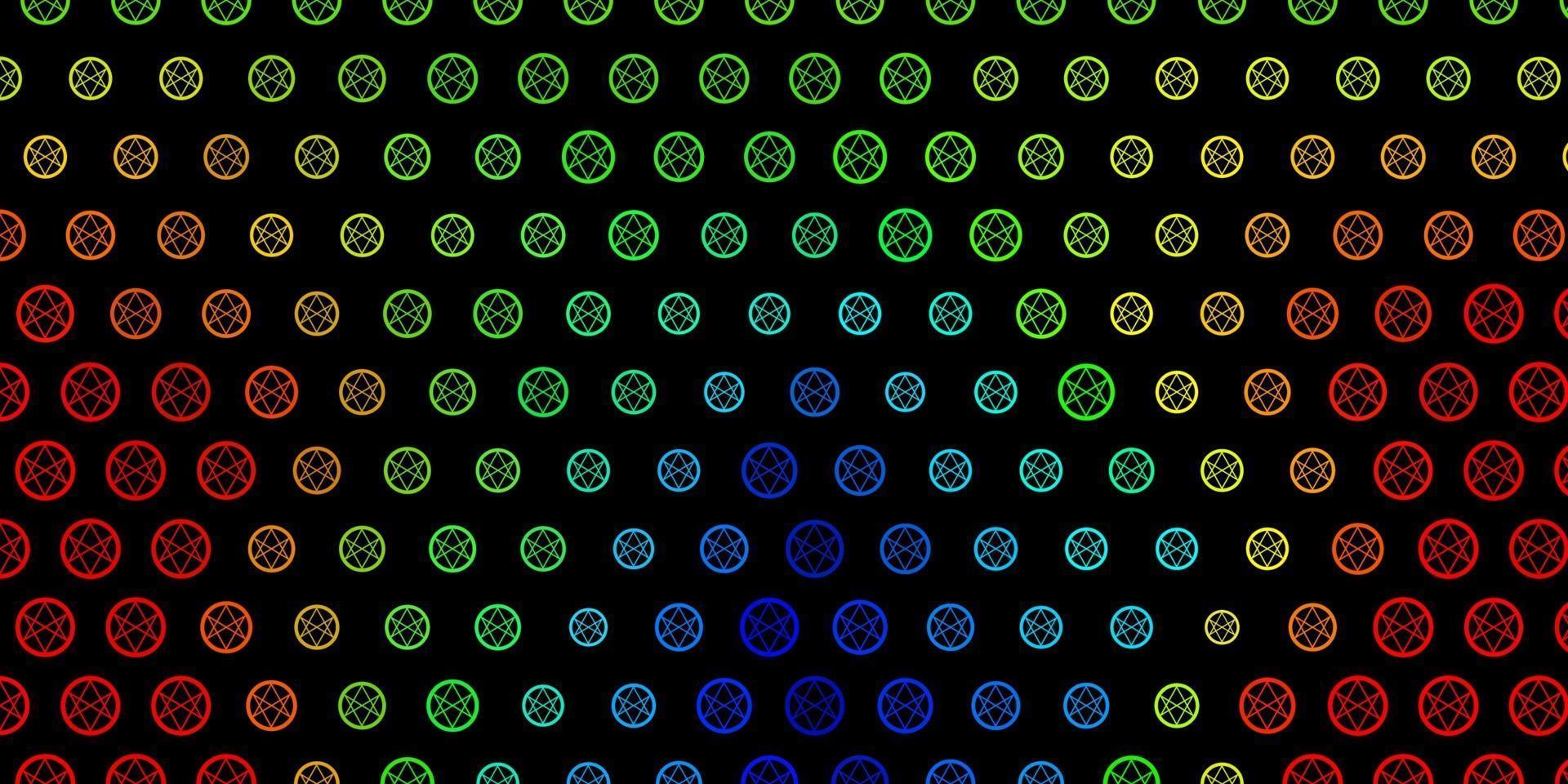 Dark Multicolor vector texture with religion symbols.