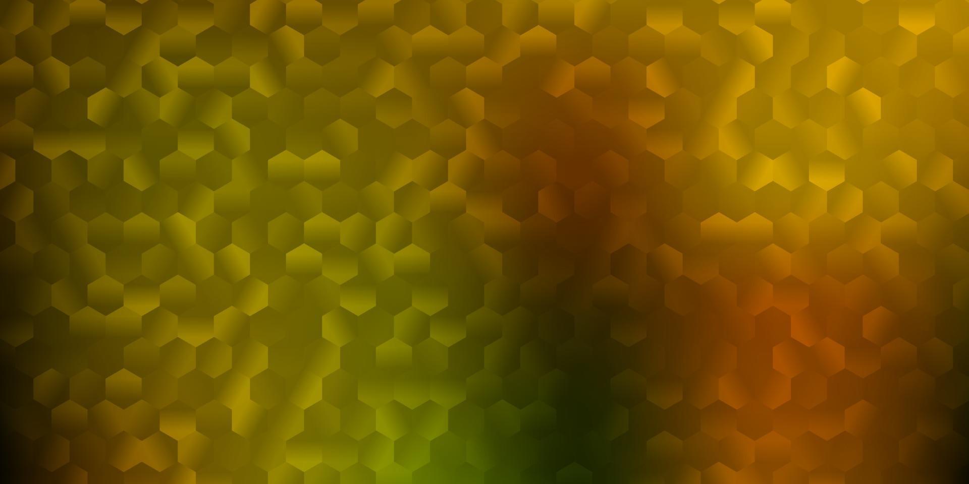 Light green, yellow vector cover with simple hexagons.