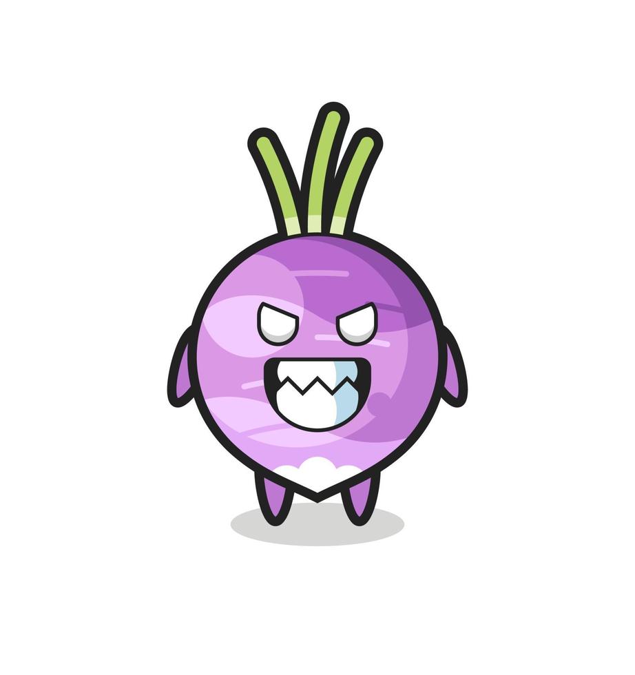 evil expression of the turnip cute mascot character vector