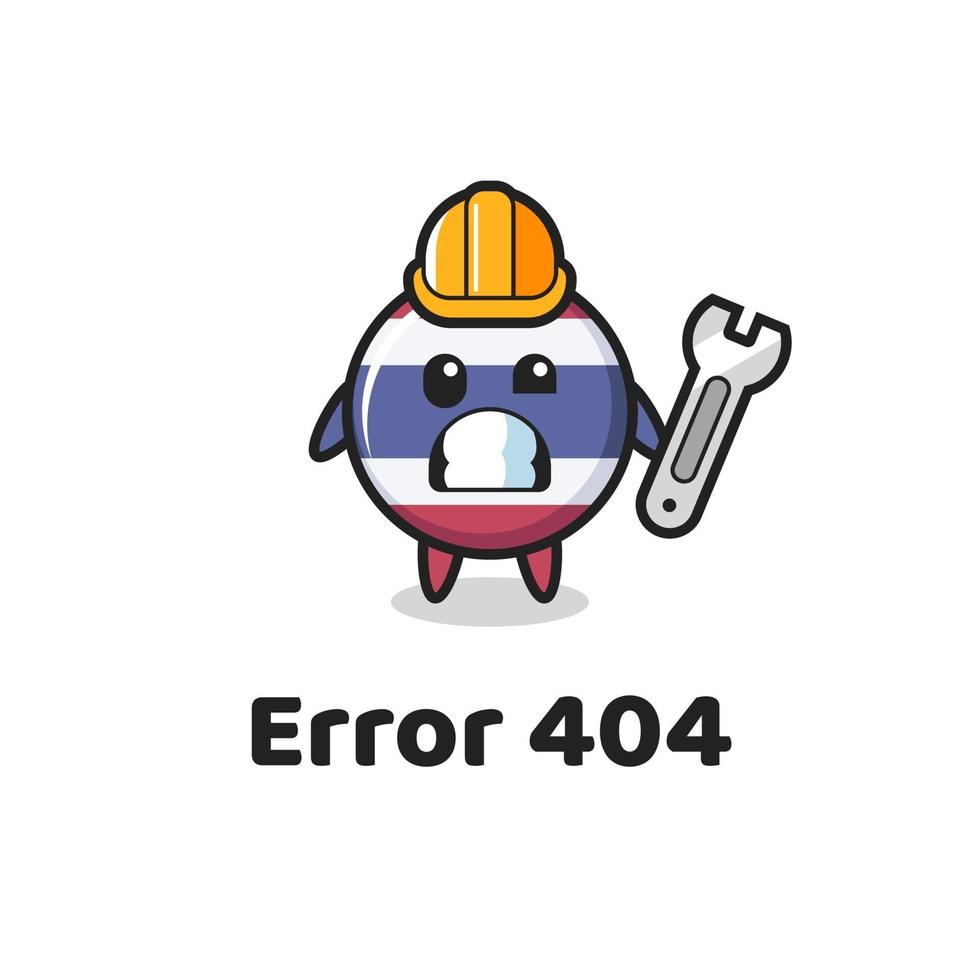 error 404 with the cute thailand flag badge mascot vector