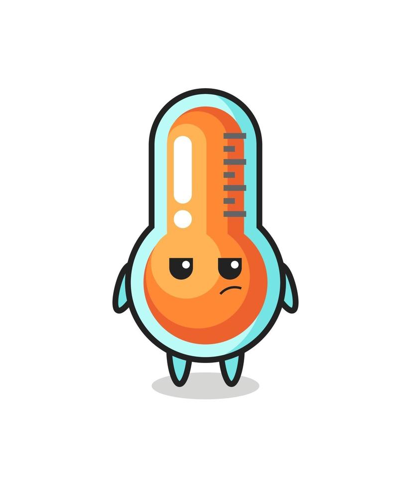 cute thermometer character with suspicious expression vector
