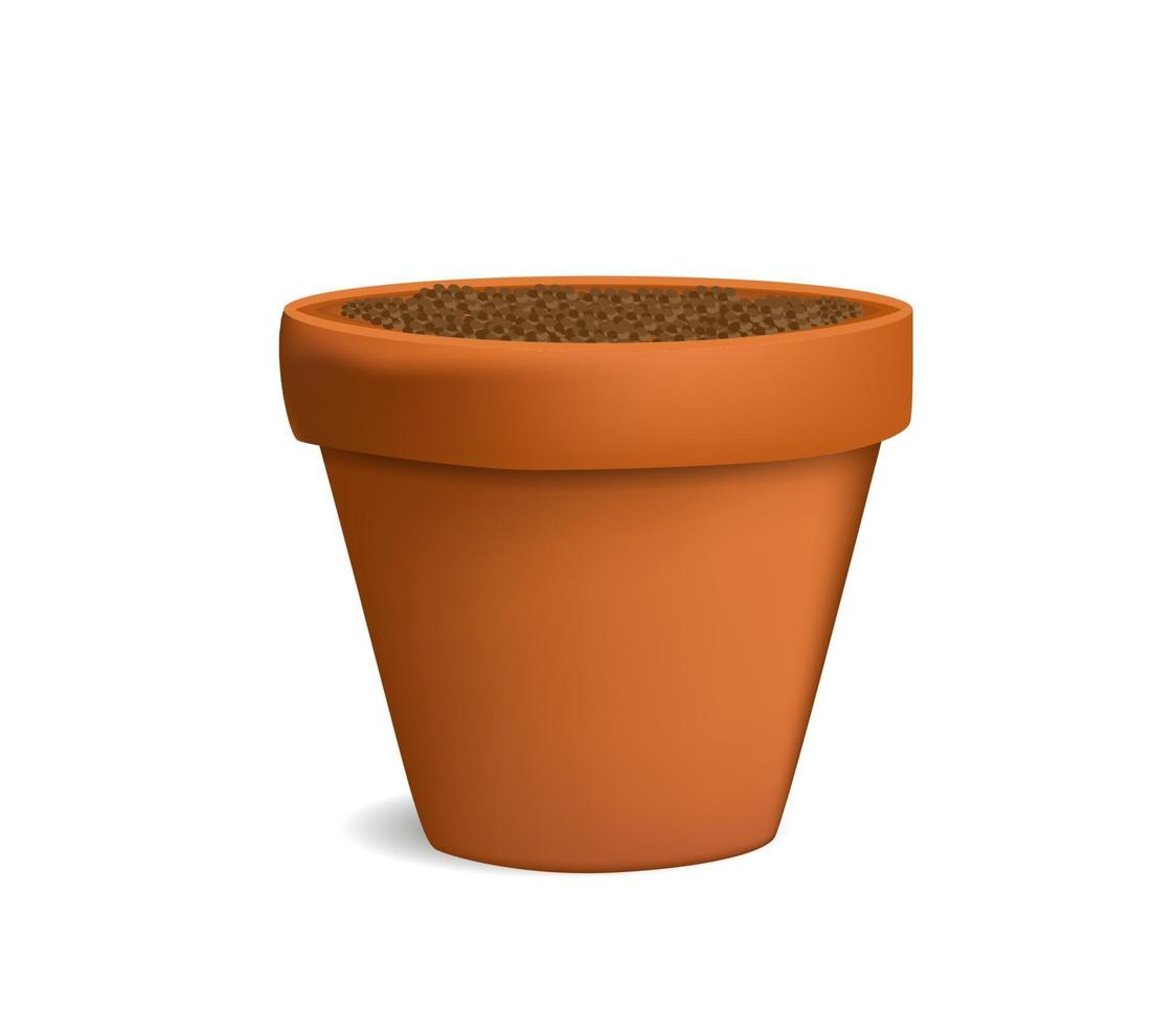 flowerpot with ground vector illustration