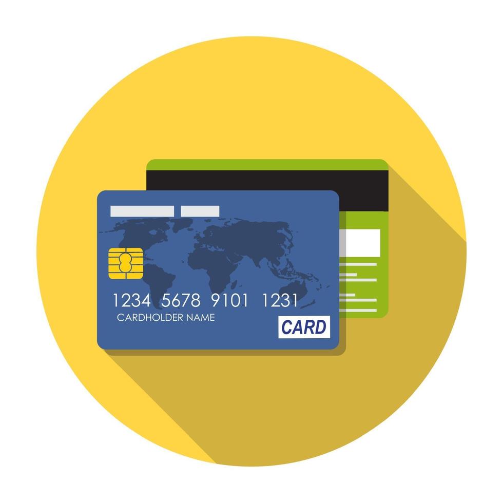 Ilustración de vector de concepto plano de icono de tarjeta de crédito