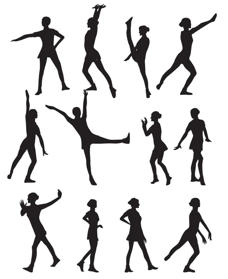 Silhouette of a Dancing Woman Vector Illustration