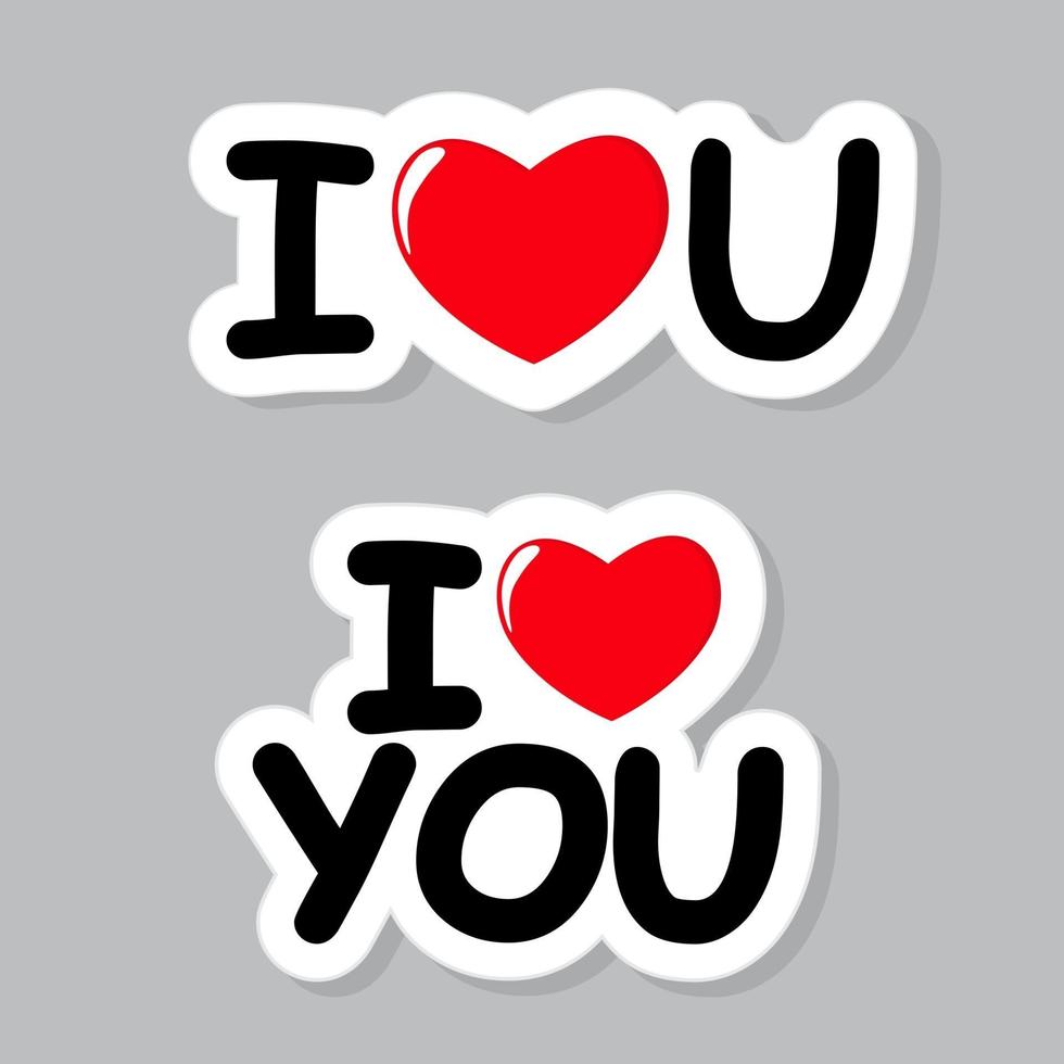 I Love You Sticker Vector Illustration 3394652 Vector Art at Vecteezy