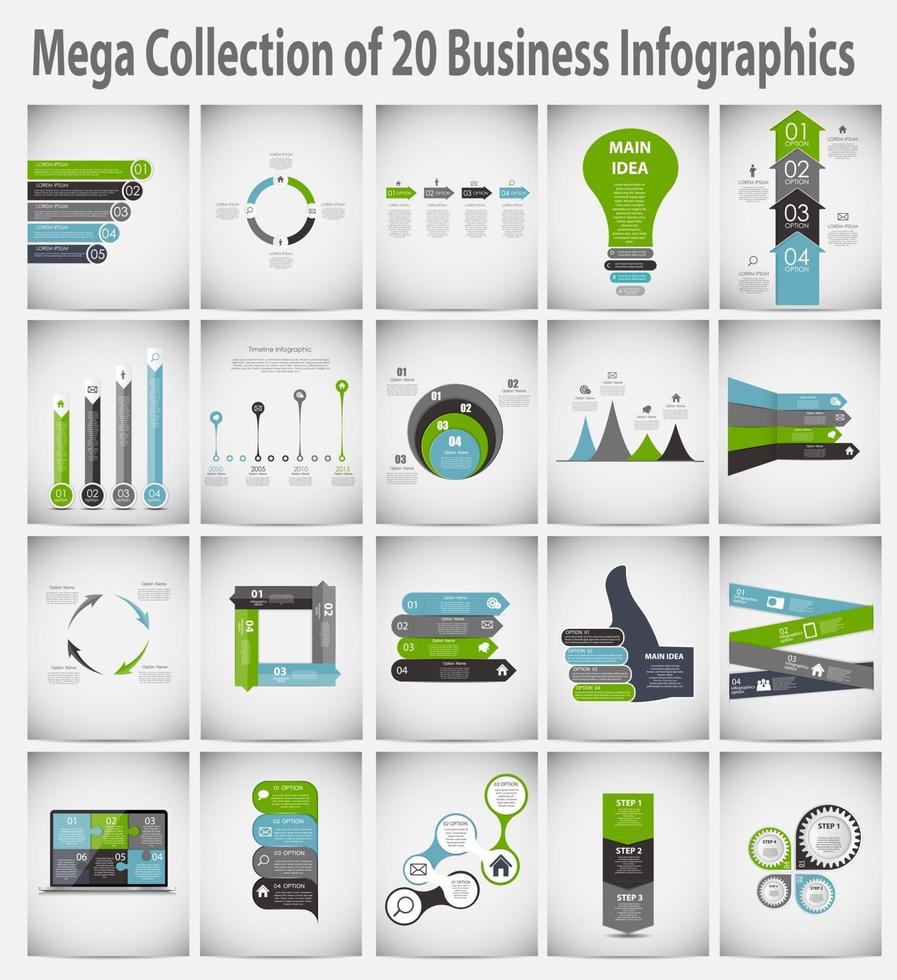 colección de plantillas de infografía para ilustración de vector de negocios