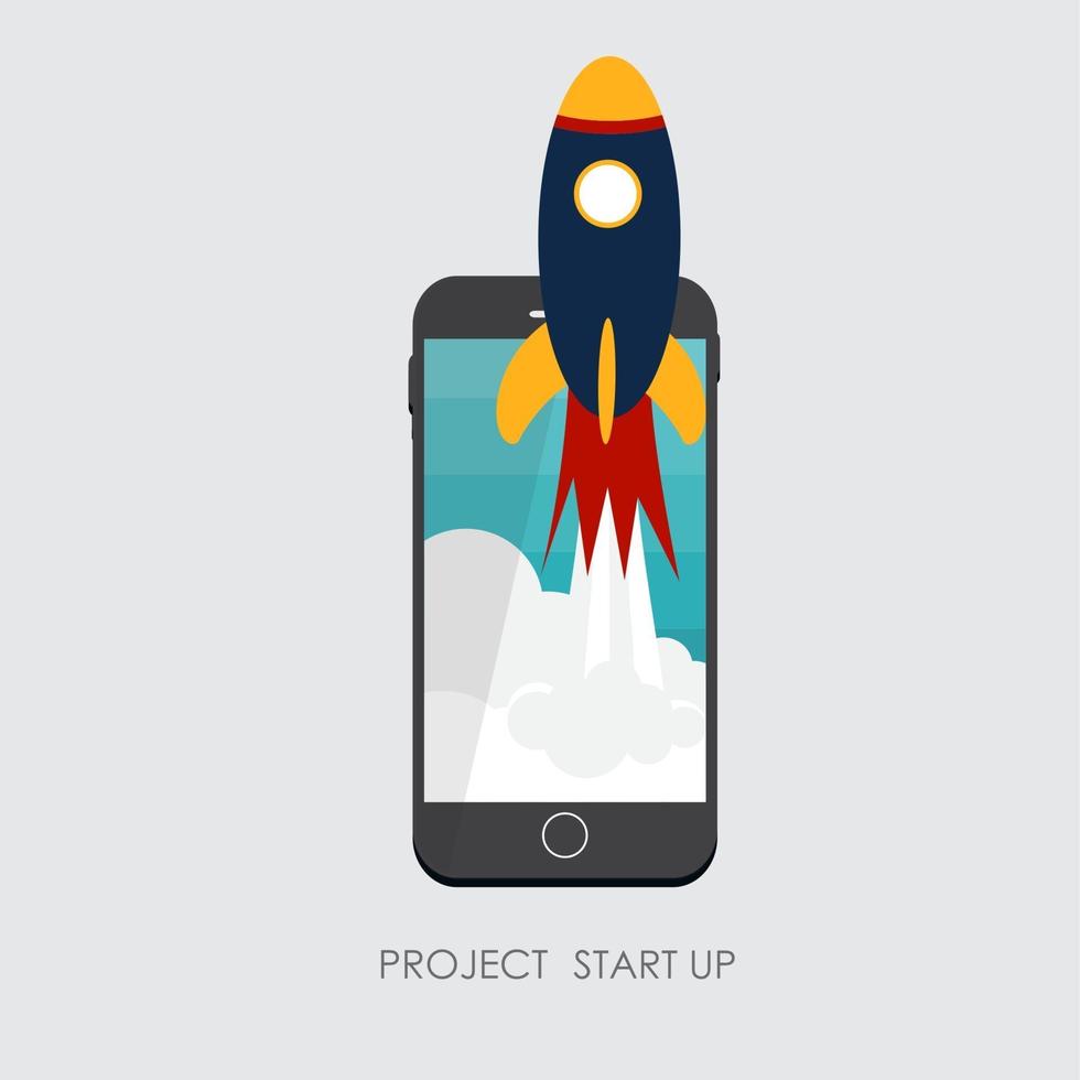 Quick Start Up Flat Concept vector