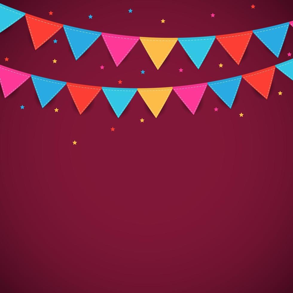 Party Background with Flags Vector Illustration