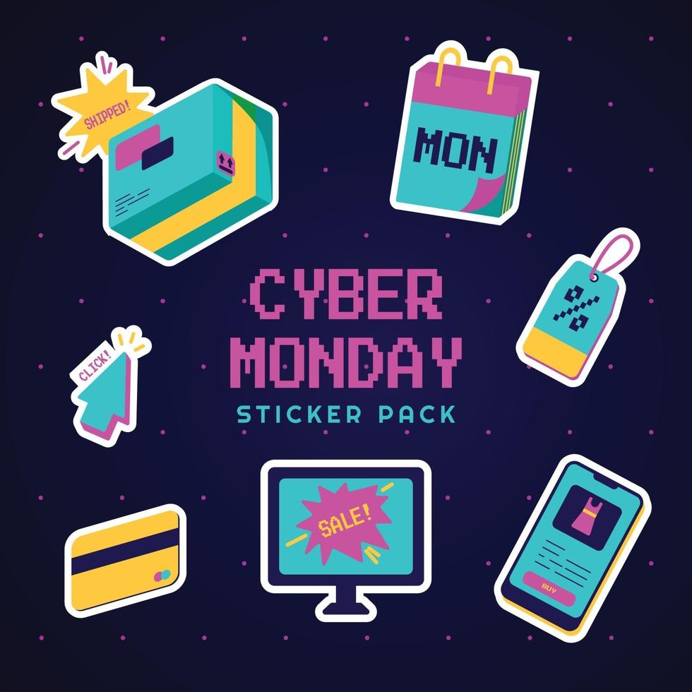 Cyber Monday Sticker Pack vector