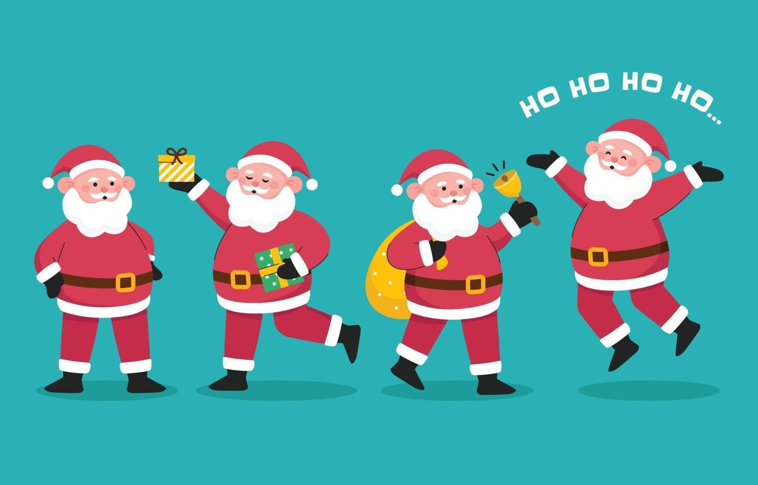 conjunto de caracteres de santa claus vector