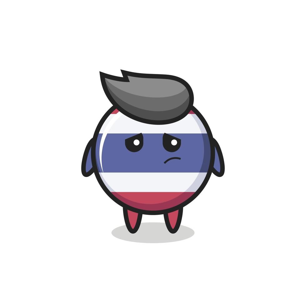the lazy gesture of thailand flag badge cartoon character vector
