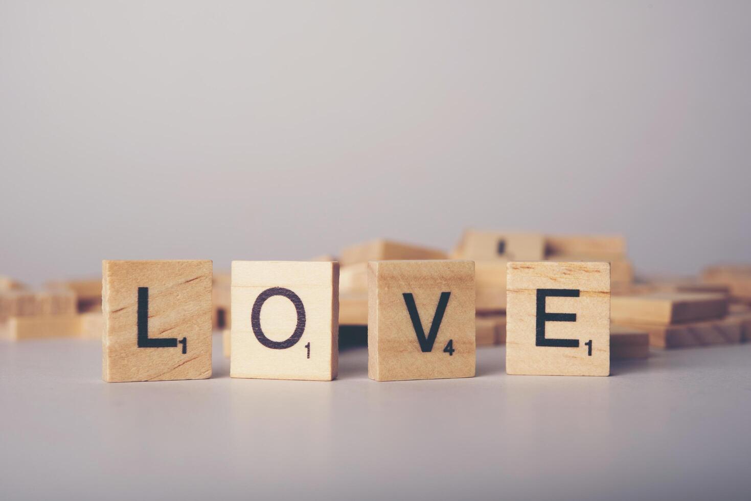 LOVE wooden tile font  concept photo